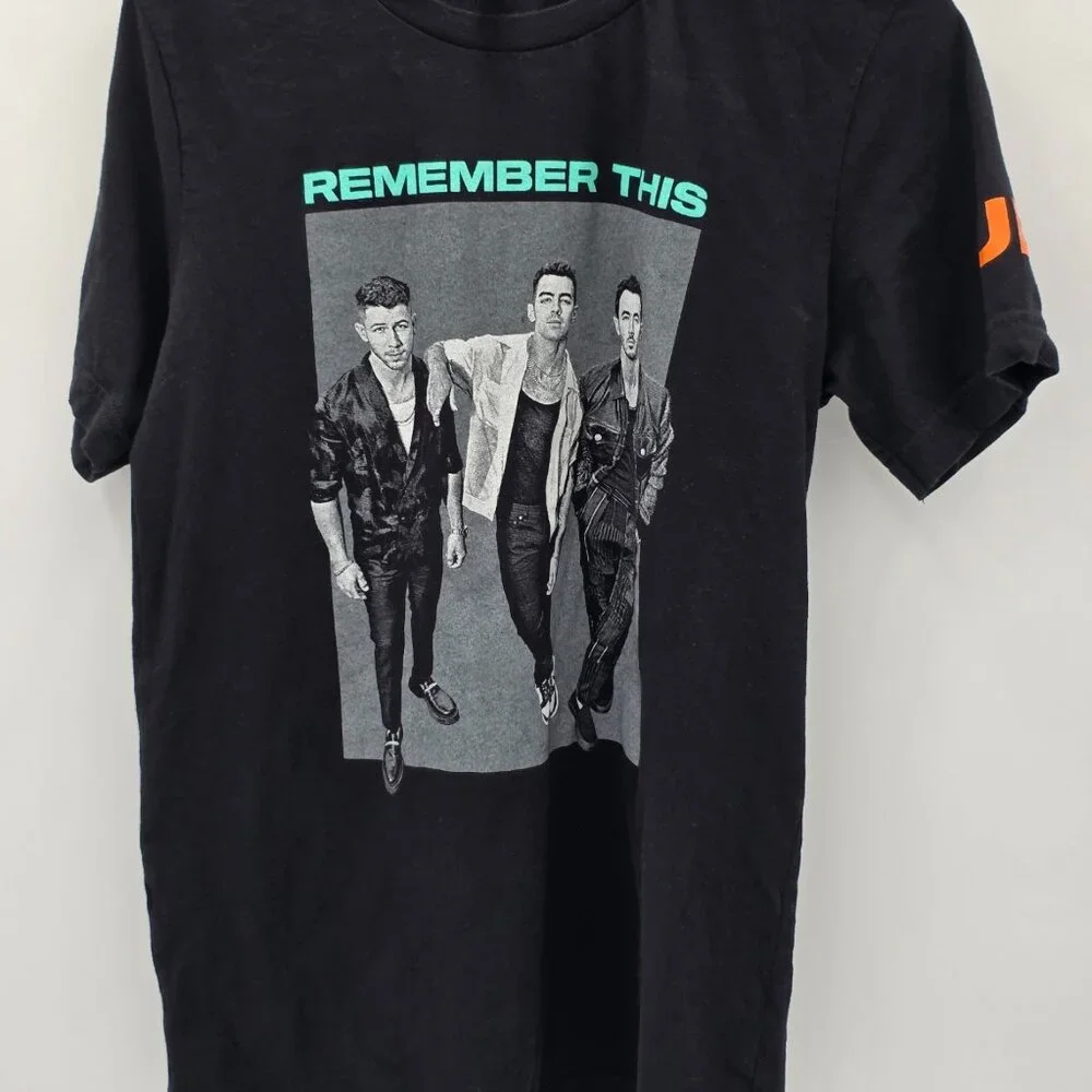 Jonas Brothers Remember This Tour 2021 Graphic Band‎ Tee Bella Canvas Black M
